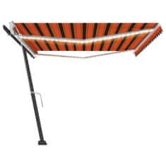 Greatstore Ručně zatahovací markýza s LED světlem 500x300 cm oranžovohnědá