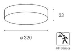 LED2 LED2 5200154 Stropní venkovní svítidlo DRUM, A HF 3CCT 21W 3000K/4000K/6500K antracit