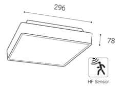 LED2 LED2 5200254 Stropní venkovní svítidlo SOLO, A HF 16W 3CCT 3000K/4000K/6500K antracit