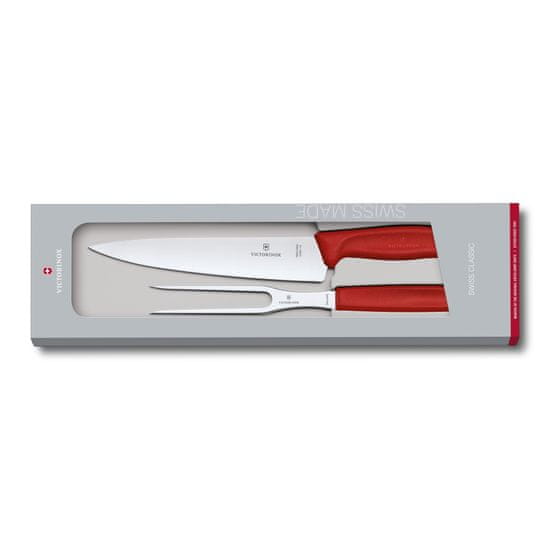 Victorinox Sada nůž+vidlice, Swiss Classic, červená