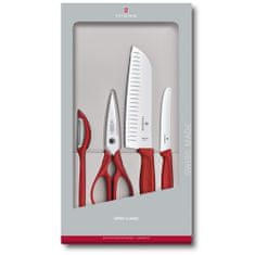 Victorinox Kuchyňská sada Swiss Classic, červená, 4 ks