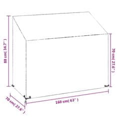 Petromila Plachty na zahradní lavice 2 ks 8 oček 160 x 70 x 70/88 cm PE