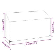 Vidaxl Plachty na zahradní lavice 2 ks 12 oček 210 x 70 x 70/88 cm PE