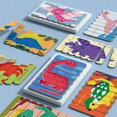 HABARRI Montessori dřevěné puzzle - Ledové tyčinky Dinosauři