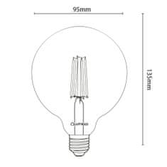 LUMILED LED žárovka E27 G95 8W = 75W 880lm 3000K Teplá bílá 360°