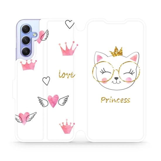 Mobiwear Flip pouzdro na mobil Samsung Galaxy A34 5G - MH03S Kočička princess