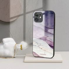 Mobiwear Prémiový lesklý kryt Glossy na mobil Apple iPhone 15 Plus - G028G - Bílý a fialový mramor