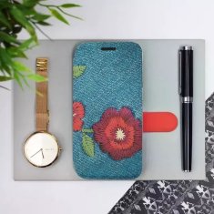 Mobiwear Flip pouzdro na mobil Motorola Moto G23 - MD05P Džínové květy