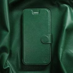 Mobiwear Kožené flip pouzdro na mobil Apple iPhone 15 Plus - Zelené - L_GRS