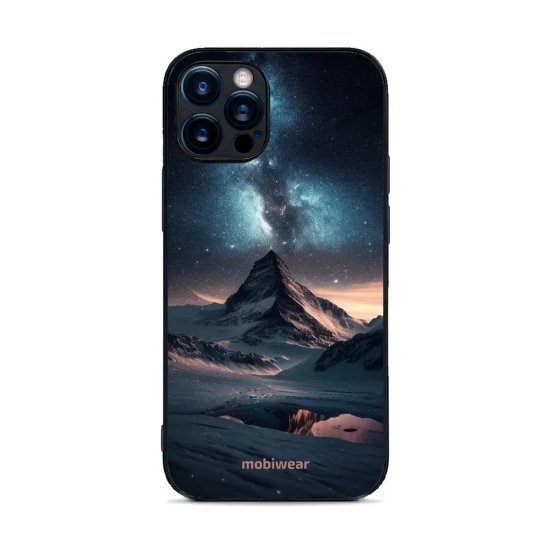 Mobiwear Prémiový lesklý kryt Glossy na mobil Apple iPhone 12 Pro - G006G Hora s hvězdnou oblohou