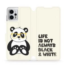 Mobiwear Flip pouzdro na mobil Motorola Moto G23 - M041S Panda - life is not