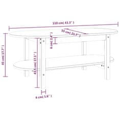 Vidaxl Konferenční stolek 110 x 55 x 45 cm masivní borové dřevo