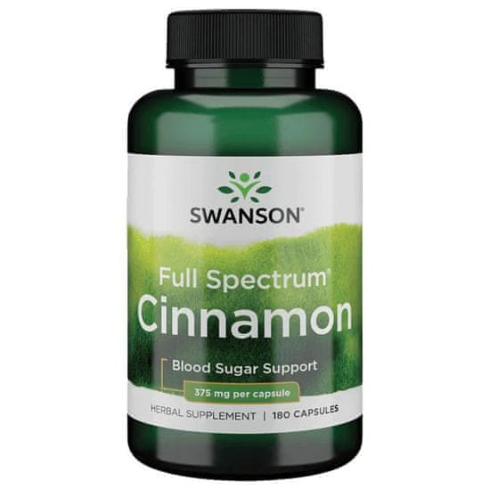 Swanson Full Spectrum Cinnamon 375 mg (širokospektrální přípravek ze skořice), 180 kapslí