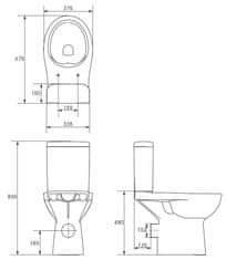 CERSANIT Wc kompaktní etiuda new cleanon 011 3 / 6l invalidní (K100-387)