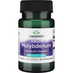 Swanson Molybdenum Chelated (molybden glycinát v chelátové vazbě), 400 mcg, 60 rostlinných kapslí