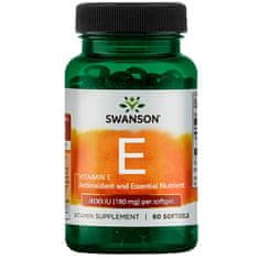 Swanson Vitamin E 400 IU, 60 softgelových kapslí