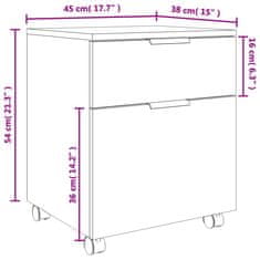 Vidaxl Mobilní kartotéka na kolečkách černá 45 x 38 x 54 cm kompozit