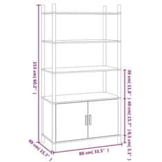 Vidaxl Skříň highboard bílá 80x40x153 cm ompozitní dřevo