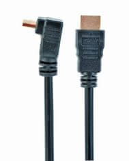 Gembird CABLEXPERT kabel HDMI - HDMI 1.4, 1.8m, stíněný, zlacené kontakty, 90° lomený