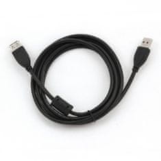 Gembird CABLEXPERT prodlužovací kabel USB-A 2.0, 1.8m, feritové jádro
