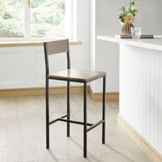 SoBuy SoBuy FST53-XLX2 Sada 2 barových židlí s opěradlem Pultové židle s podnožkou Výška sedáku 67 cm 38x96x44cm