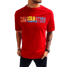 Dstreet Pánské tričko s potiskem SAN červené rx5177 M