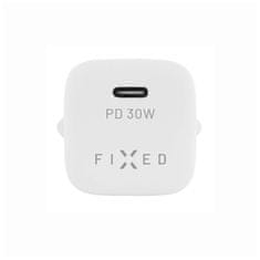 FIXED Síťová nabíječka Mini s USB-C výstupem a podporou PD, 30W, bílá