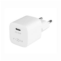 FIXED Síťová nabíječka Mini s USB-C výstupem a podporou PD, 30W, bílá