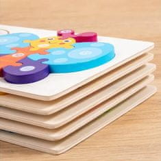 HABARRI Montessori Dřevěné puzzle - od malých po velké - Žába