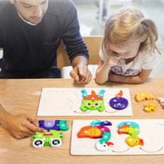 HABARRI Montessori Dřevěné puzzle - od malých po velké - Žába