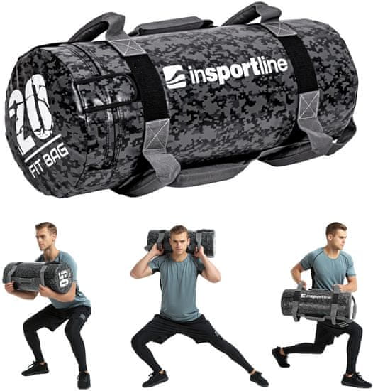 inSPORTline Posilovací vak s úchopy Fitbag Camu 20 kg