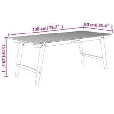 Vidaxl Zahradní stůl 200 x 90 x 75 cm masivní akáciové dřevo