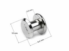 Kraftika 10pár staromosaz sedlářský nýt šroubovací 10 mm