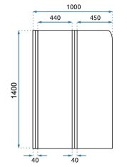 REA Vanová zástěna agat - 2 100 w0300