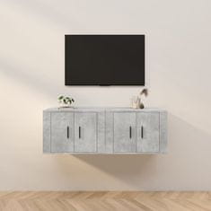 Greatstore Nástěnné TV skříňky 2 ks betonově šedé 57 x 34,5 x 40 cm