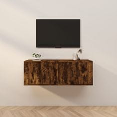 Greatstore Nástěnné TV skříňky 2 ks kouřový dub 57 x 34,5 x 40 cm