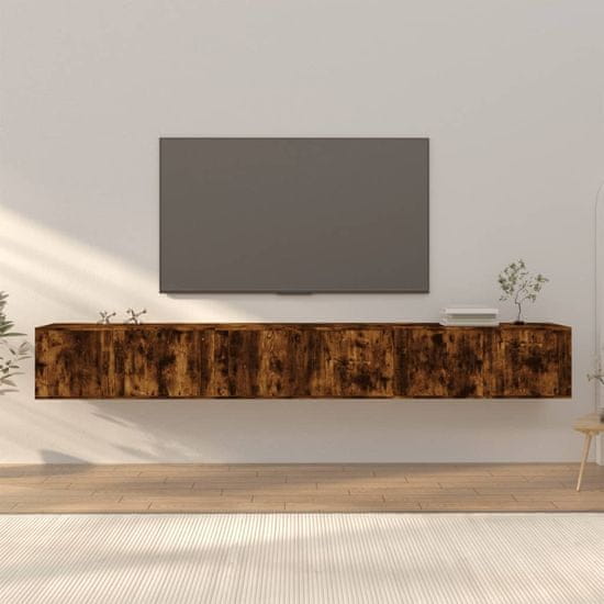 Vidaxl Nástěnné TV skříňky 3 ks kouřový dub 100 x 34,5 x 40 cm