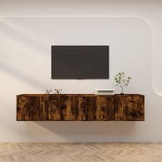 Vidaxl Nástěnné TV skříňky 2 ks kouřový dub 100 x 34,5 x 40 cm