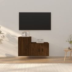 Greatstore 2dílný set TV skříněk hnědý dub kompozitní dřevo
