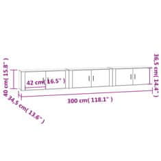 Vidaxl Nástěnné TV skříňky 3 ks bílé 100 x 34,5 x 40 cm