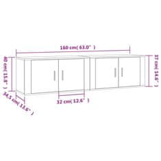 Vidaxl Nástěnné TV skříňky 2 ks kouřový dub 80 x 34,5 x 40 cm