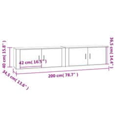 Greatstore Nástěnné TV skříňky 2 ks černé 100 x 34,5 x 40 cm