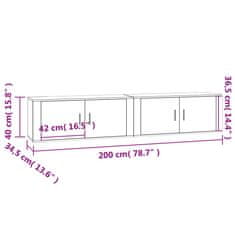 Vidaxl Nástěnné TV skříňky 2 ks bílé s vysokým leskem 100x34,5x40 cm