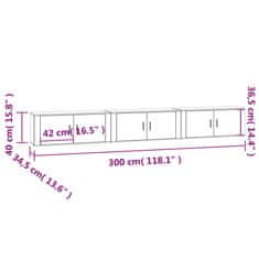 Vidaxl Nástěnné TV skříňky 3 ks hnědý dub 100 x 34,5 x 40 cm