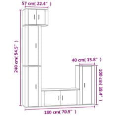 Vidaxl 5dílný set TV skříněk betonově šedý kompozitní dřevo