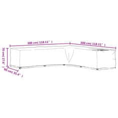 Petromila Plachty na zahradní nábytek tvar L 2 ks 20 oček 300x300x70 cm