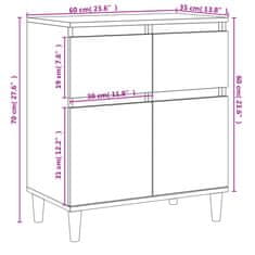 Vidaxl Příborník betonově šedý 60 x 35 x 70 cm kompozitní dřevo