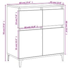 Vidaxl Příborník černý 60 x 35 x 70 cm kompozitní dřevo