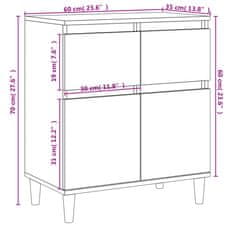 Vidaxl Příborník dub sonoma 60 x 35 x 70 cm kompozitní dřevo