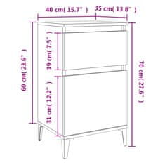 Vidaxl Noční stolky 2 ks kouřový dub 40 x 35 x 70 cm